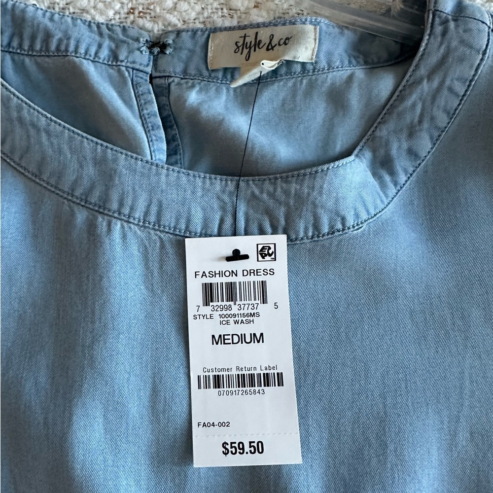 NWT Style and Co. Chambray shift dress - Picture 5 of 8